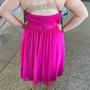 Hot Pink strapless dress